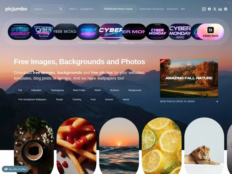 Picjumbo 网站预览图