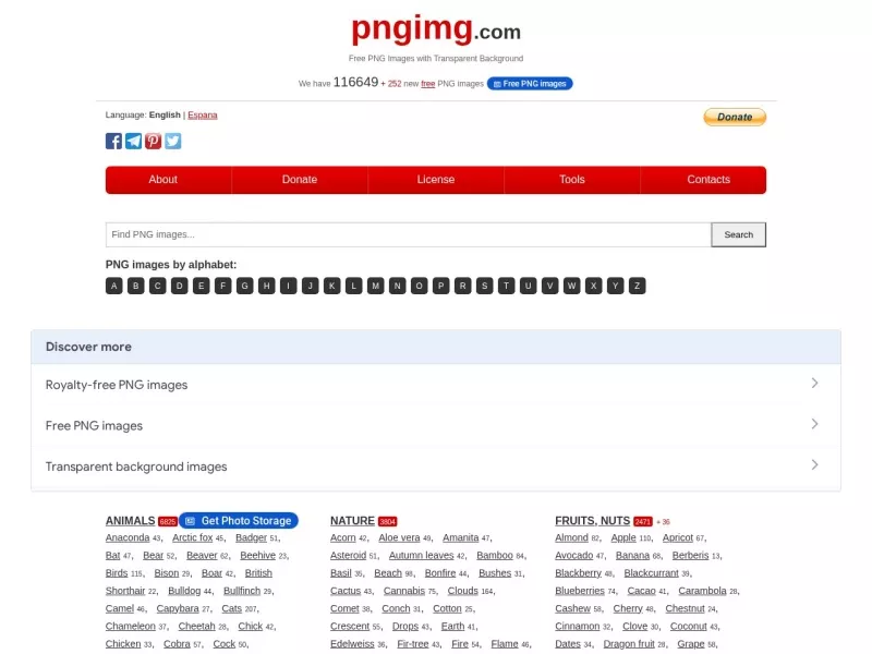 PNG images 网站预览图