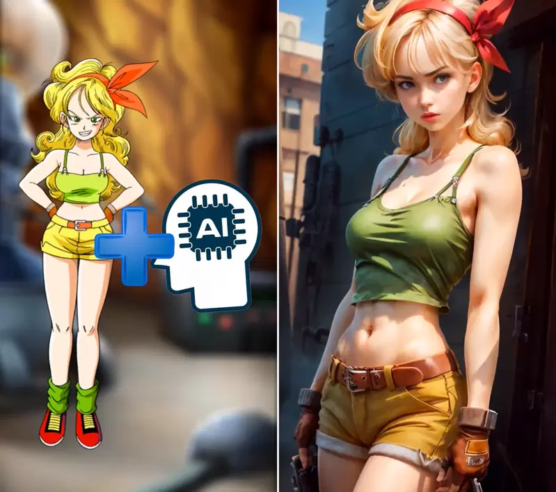网友创作《七龙珠女角真人化》18号变这样？别说克林换成是我也晕船XD