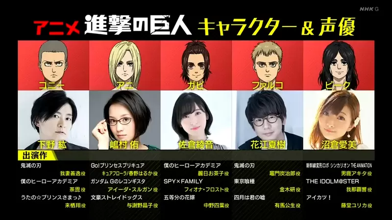 《进击的巨人完结篇配音秘辛》连喘息声和惊叹号都要配到完美梶裕贵与竹达彩奈之子０岁就出道