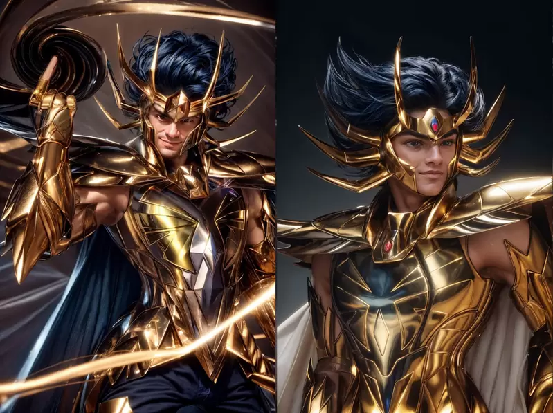 让AI表现出《黄金圣斗士真人版》的感觉如果要再拍电影版「圣斗士星矢」的话使用原设计或许也不错啦