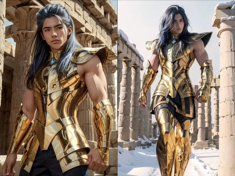 让AI表现出《黄金圣斗士真人版》的感觉如果要再拍电影版「圣斗士星矢」的话使用原设计或许也不错啦