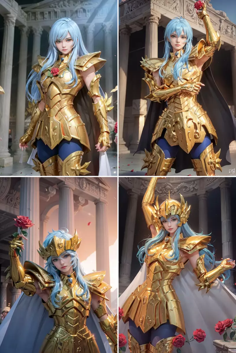 让AI表现出《黄金圣斗士真人版》的感觉如果要再拍电影版「圣斗士星矢」的话使用原设计或许也不错啦