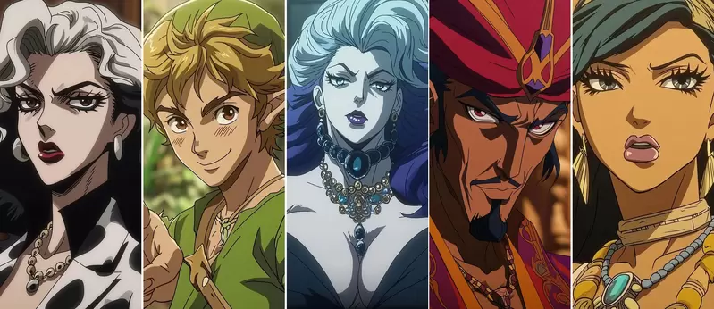 超有才AI创作《JOJO化的迪士尼角色》我说大家是不是都有个很屌的替身能力啊？