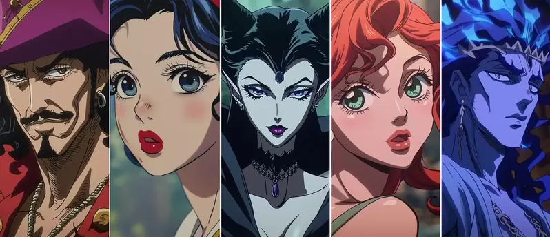 超有才AI创作《JOJO化的迪士尼角色》我说大家是不是都有个很屌的替身能力啊？