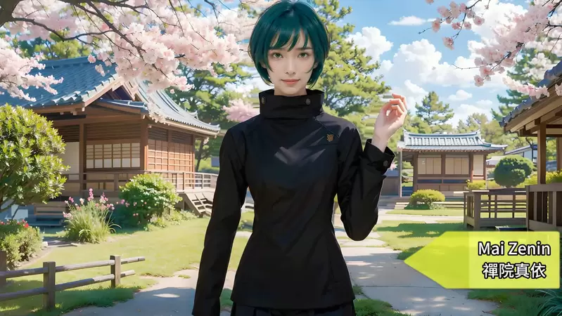 让AI表现出《咒术回战真人版》的感觉，如果有这样的钉姐那我直接给100分
