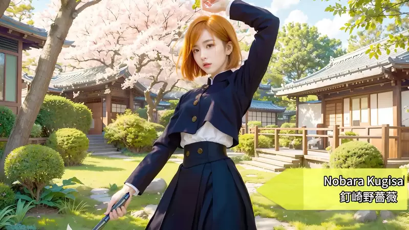 让AI表现出《咒术回战真人版》的感觉，如果有这样的钉姐那我直接给100分