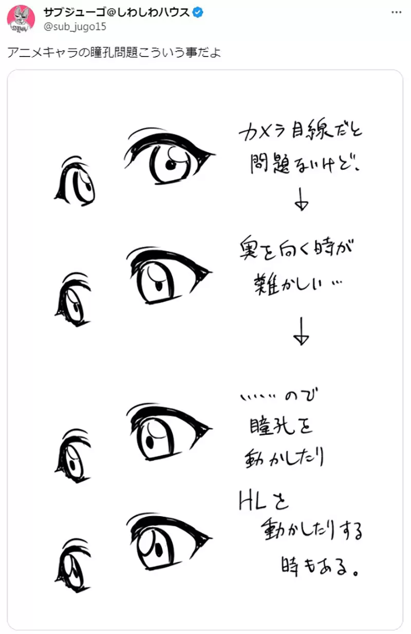 《动漫人物的眼神画法》瞳孔不在正中间很奇怪？有时候适度说谎是必要的