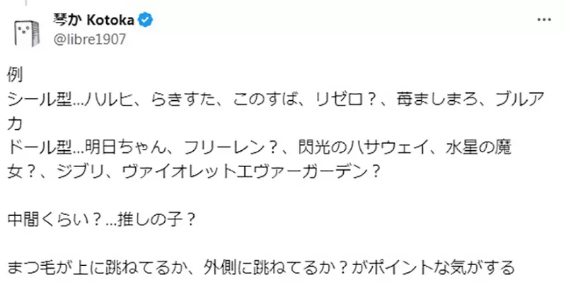 《动漫眼睛的两大派别》你比较喜欢贴纸型还是人偶型？分别有哪些代表作呢？