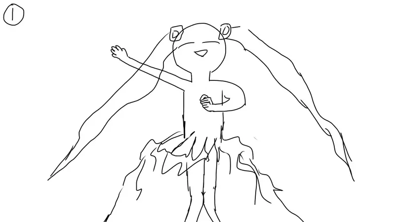《委托画师画初音未来》新曲MV插画引发话题左边的草稿竟然可以变成右边的作品