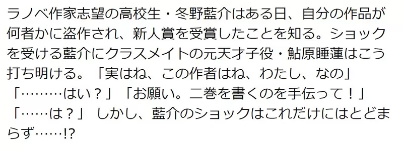 《７年前的轻小说引发话题》从剽窃作品开始的恋爱故事现实怎么可能会爱上对方？