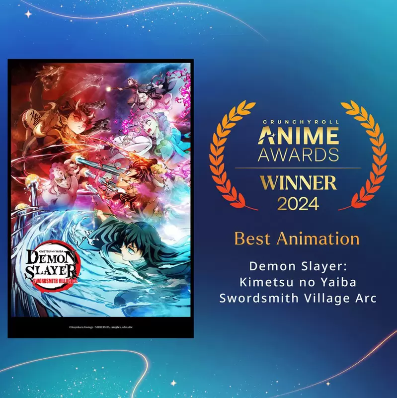 2024得奖结果《Crunchyroll动画大赏》海贼王二连冠达成，拿下年度最长篇动画以及年度最佳主角两项荣誉