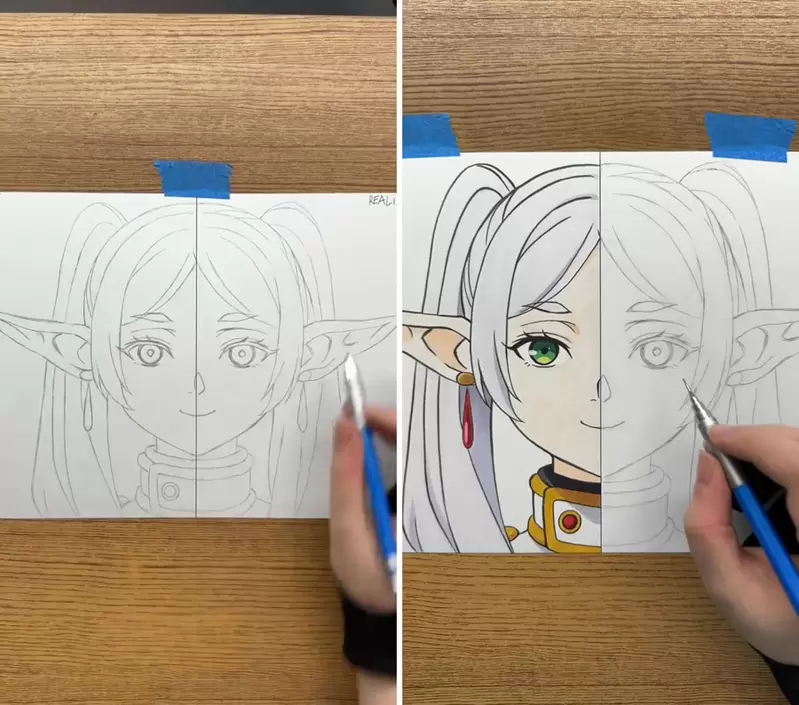 二次元VS三次元《葬送的芙莉莲》一个画面切换动漫画风跟写实画风两种风格