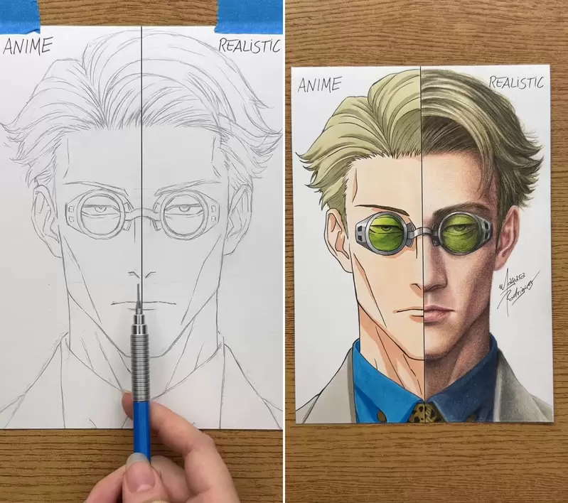 二次元VS三次元《咒术回战七海建人》一个画面切换动漫画风跟写实画风两种风格