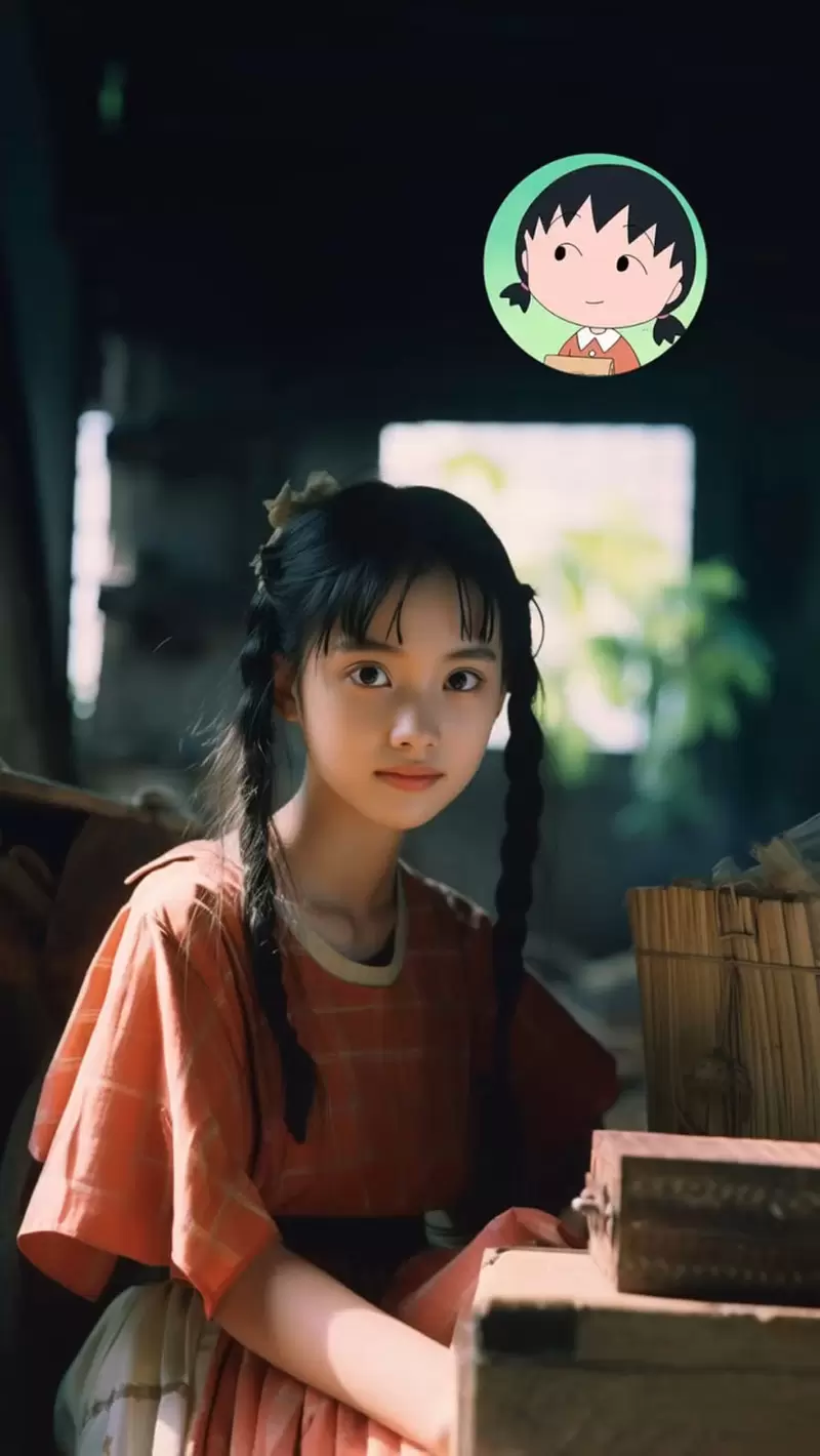 让AI表现出《樱桃小丸子真人版》的感觉，觉得樱桃家全员的样子蛮不错的耶
