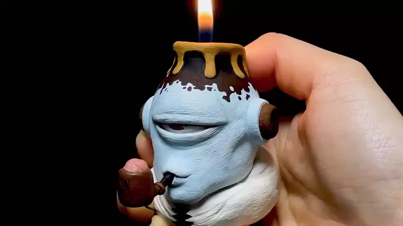 头抬太高了《漏瑚造型打火机》韩国造型家制作的手做小物