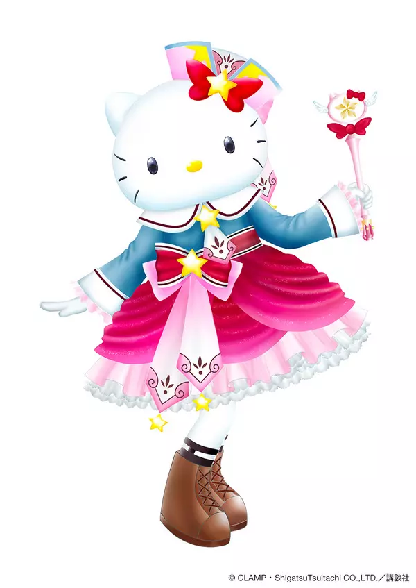 凯蒂猫50周年《CLAMP 为Hello Kitty 设计了原创服装》跟小樱还是配套的呢