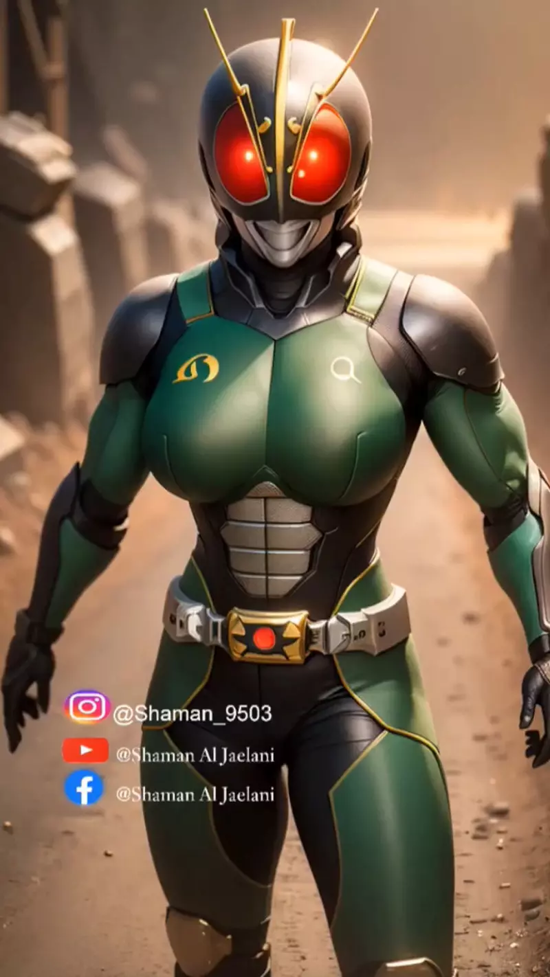 让AI表现出《女性版假面骑士》的模样如果特摄片真的这样演，会看的大人肯定比小孩子多XD