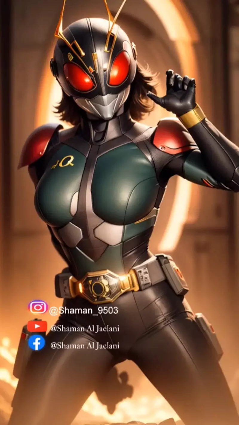 让AI表现出《女性版假面骑士》的模样如果特摄片真的这样演，会看的大人肯定比小孩子多XD