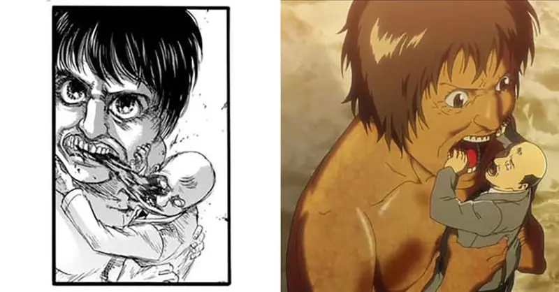 《进击的巨人漫画VS动画》欧美网友比较两种媒体的差异暴力血腥镜头其实改了这么多