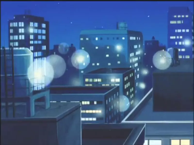 《80年代的动画夜景》蓝色调让资深动漫迷超怀念这种氛围在现代作品找不到了？