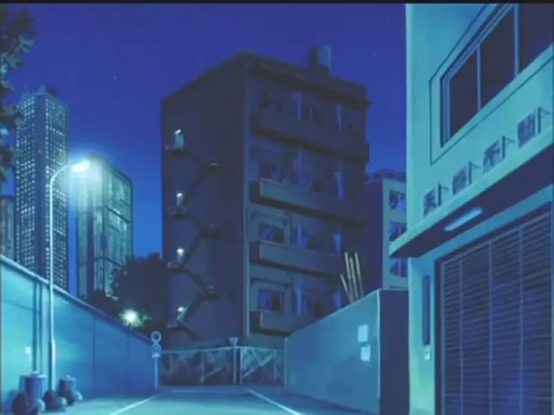 《80年代的动画夜景》蓝色调让资深动漫迷超怀念这种氛围在现代作品找不到了？