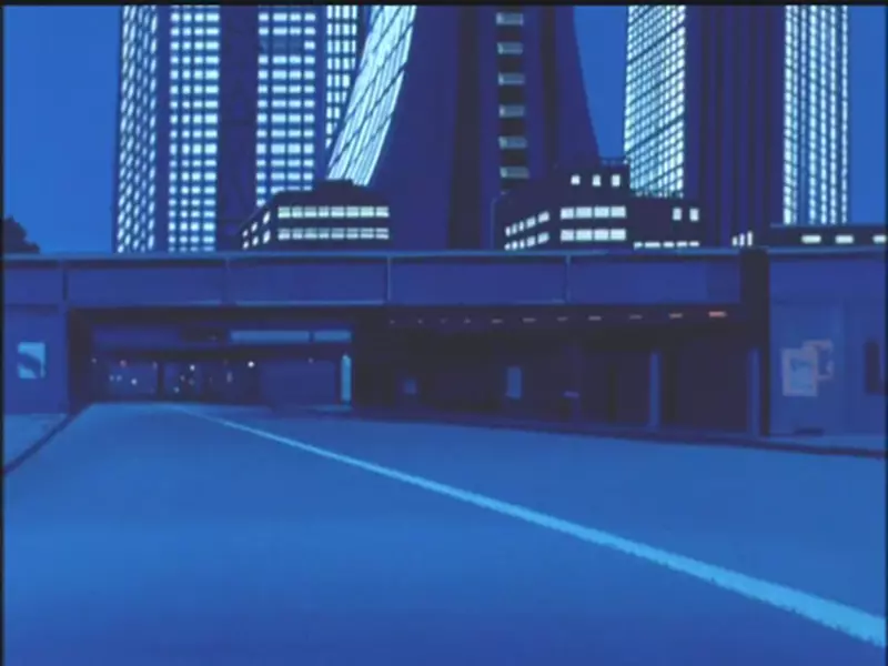《80年代的动画夜景》蓝色调让资深动漫迷超怀念这种氛围在现代作品找不到了？