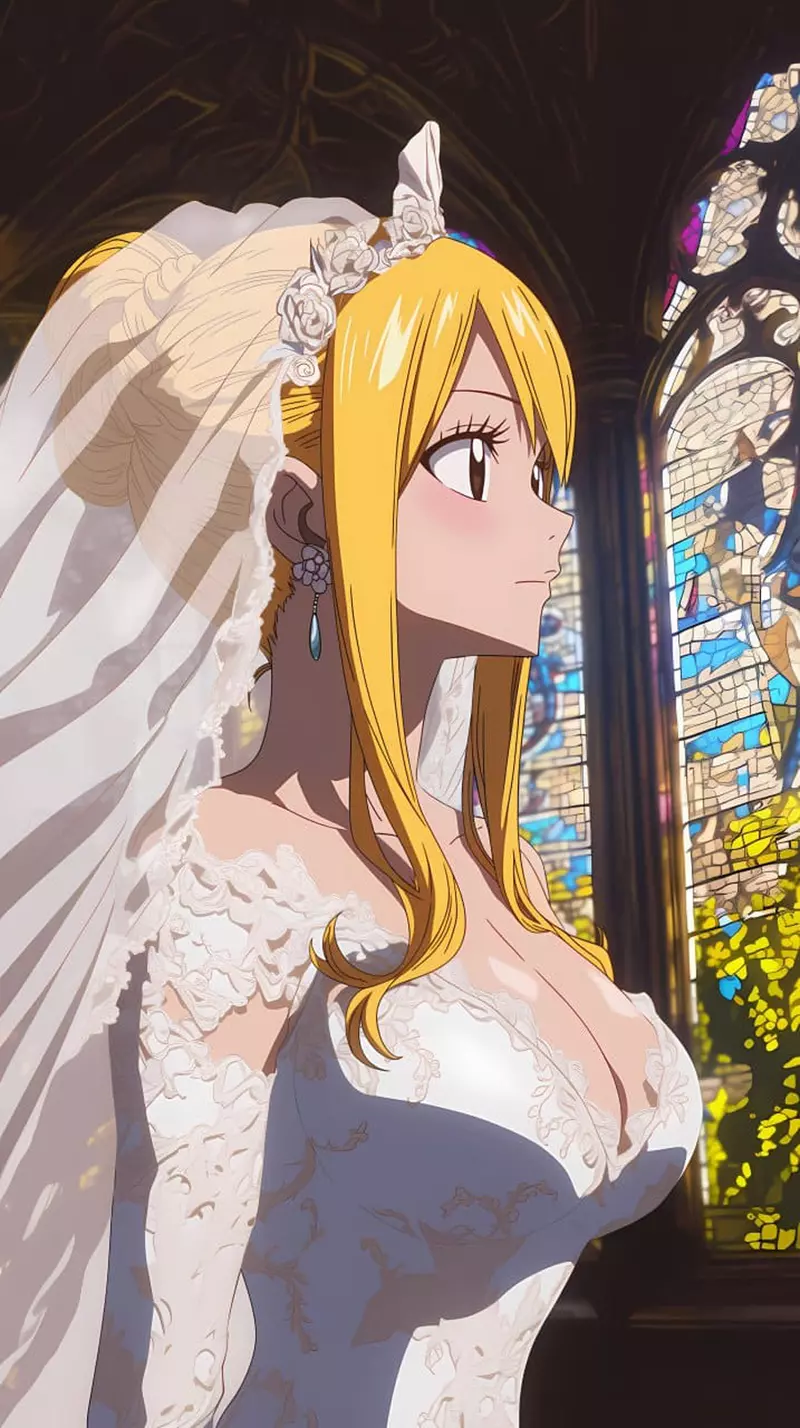 《动漫女角婚纱造型》女生心中最梦幻的衣裳，要不是有AI这画面还真不容易看到