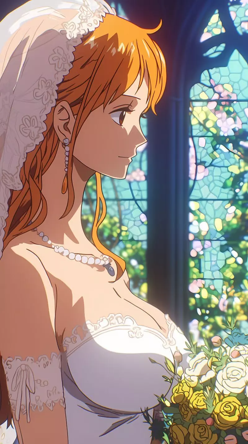 《动漫女角婚纱造型》女生心中最梦幻的衣裳，要不是有AI这画面还真不容易看到