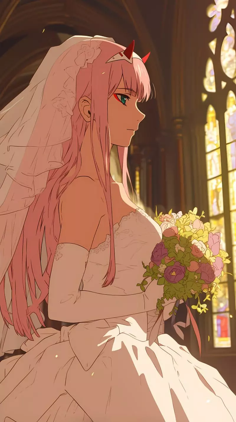 《动漫女角婚纱造型》女生心中最梦幻的衣裳，要不是有AI这画面还真不容易看到