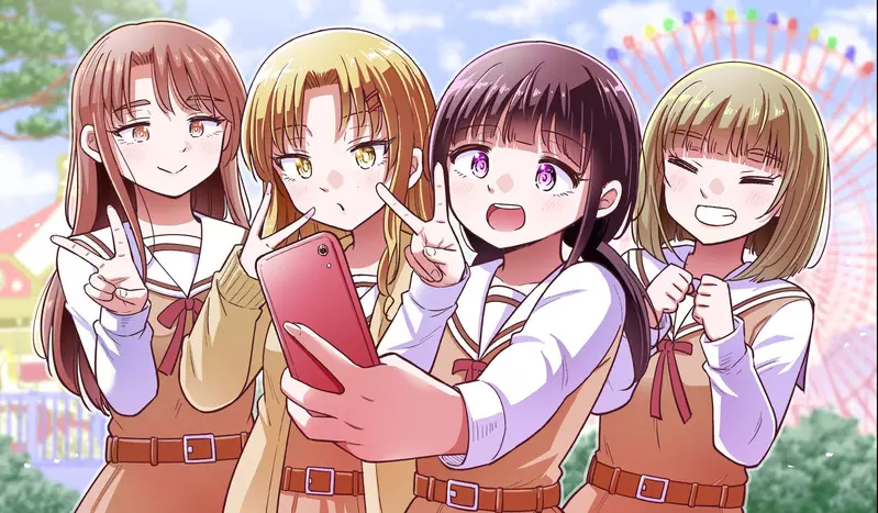 《女高中生的拍照心机》讲述女生勾心斗角的短篇漫画现实拍合照有没有这么夸张呢？