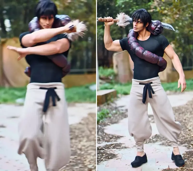 义大利猛男Coser《Taryn》神还原咒术回战「两面宿傩」、「伏黑甚尔」造型，一身健美肌肉简直无可挑剔