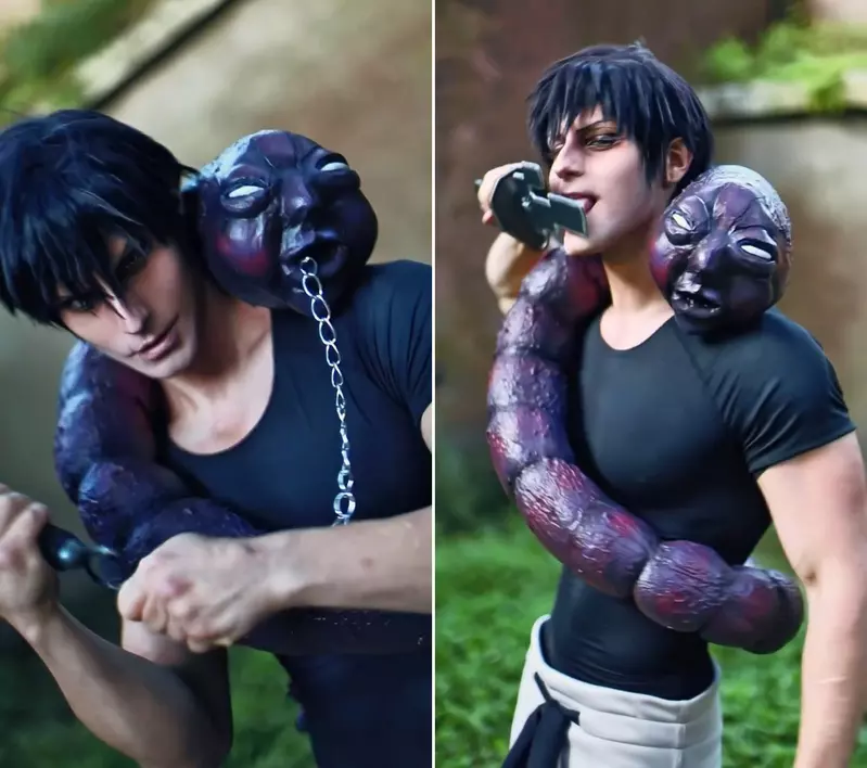 义大利猛男Coser《Taryn》神还原咒术回战「两面宿傩」、「伏黑甚尔」造型，一身健美肌肉简直无可挑剔
