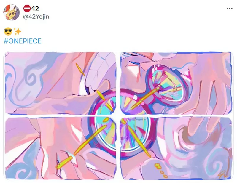 推特风潮《用四张图拼出一个画面的排版布局》很红许多高手画师纷纷下场参加，各种炸裂画面出炉