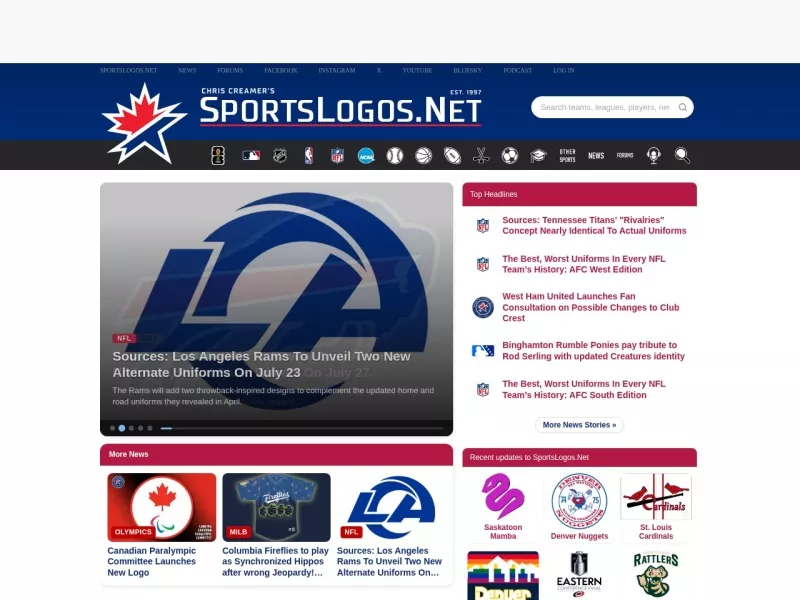 SportsLogos 网站预览截图