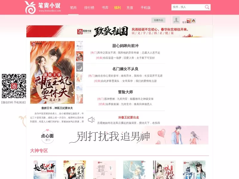 笔尚小说 网站预览截图