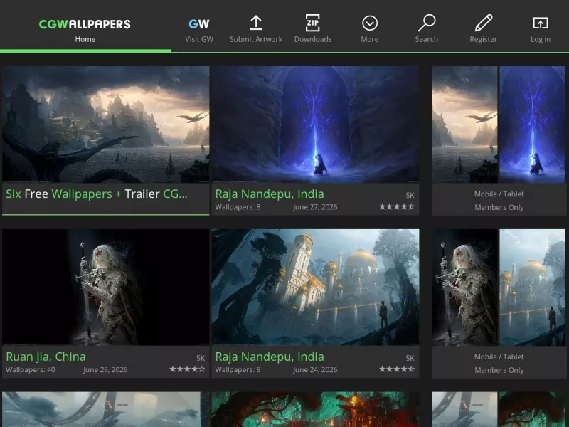 Cgwallpapers 网站预览截图