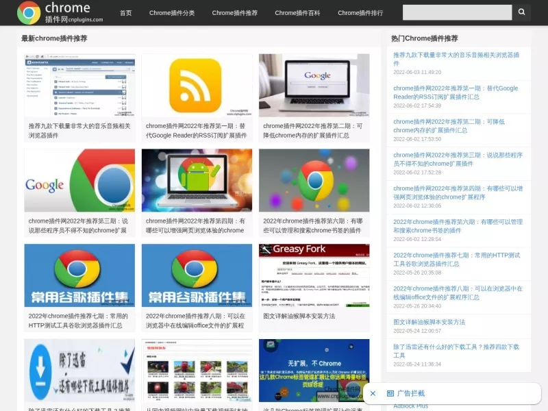 Chrome插件网 网站预览截图