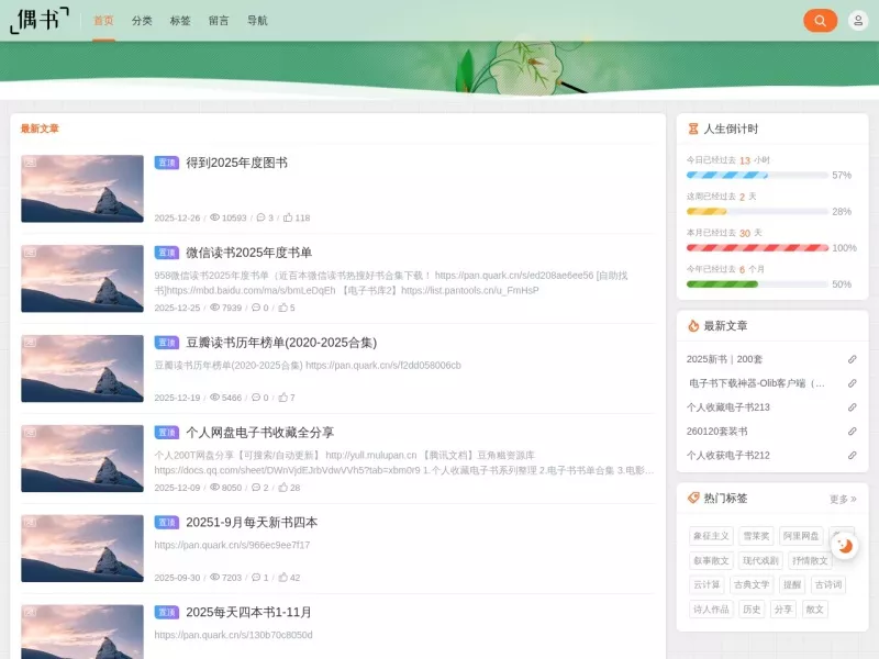 偶书 网站预览截图