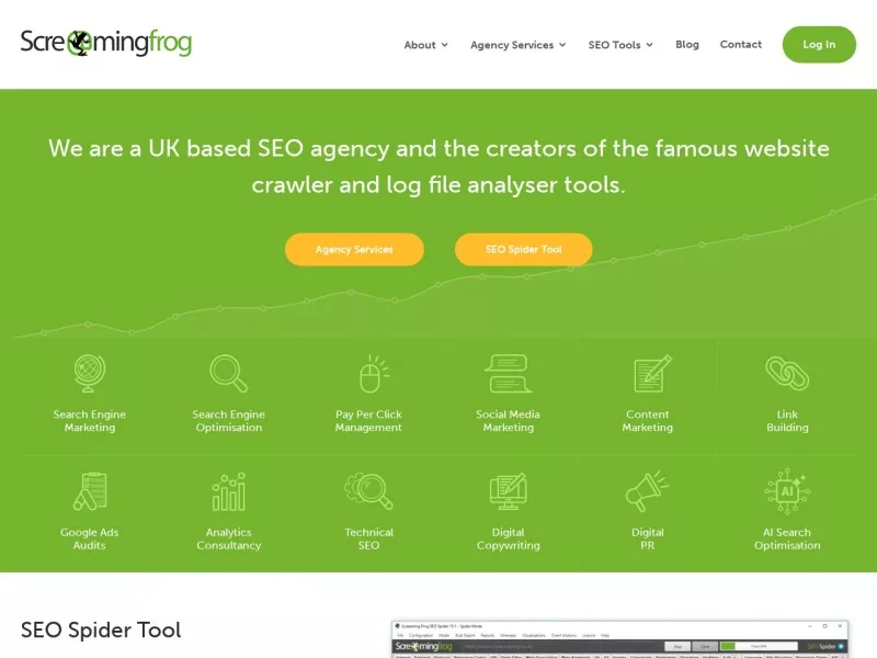 Screaming Frog 网站预览截图