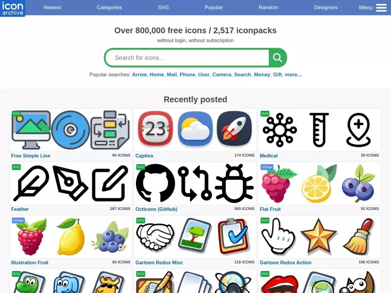 IconArchive 网站预览截图