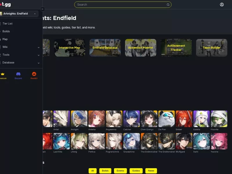Endfield.gg 网站预览截图