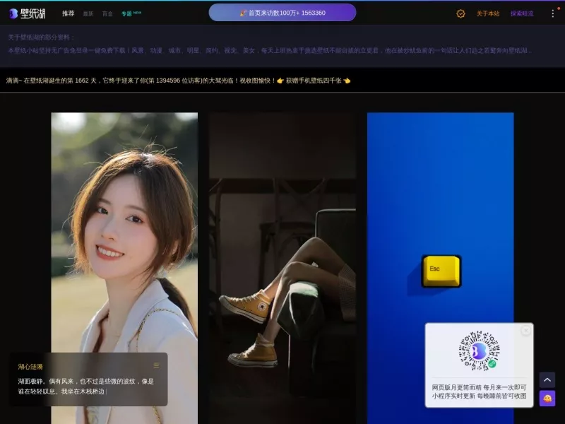 壁纸湖网 网站预览截图