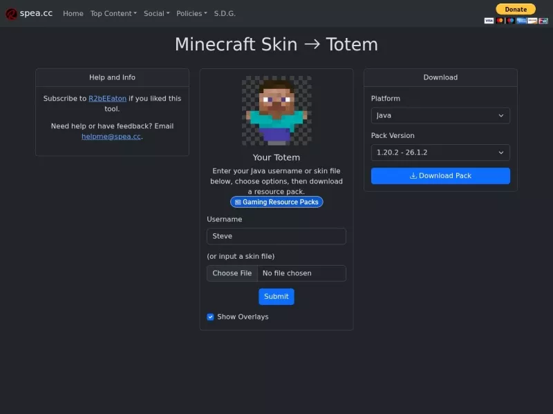 Skin to Totem 网站预览截图