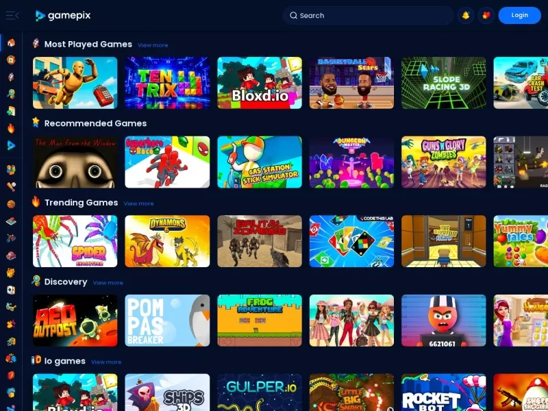 GamePix 网站预览截图