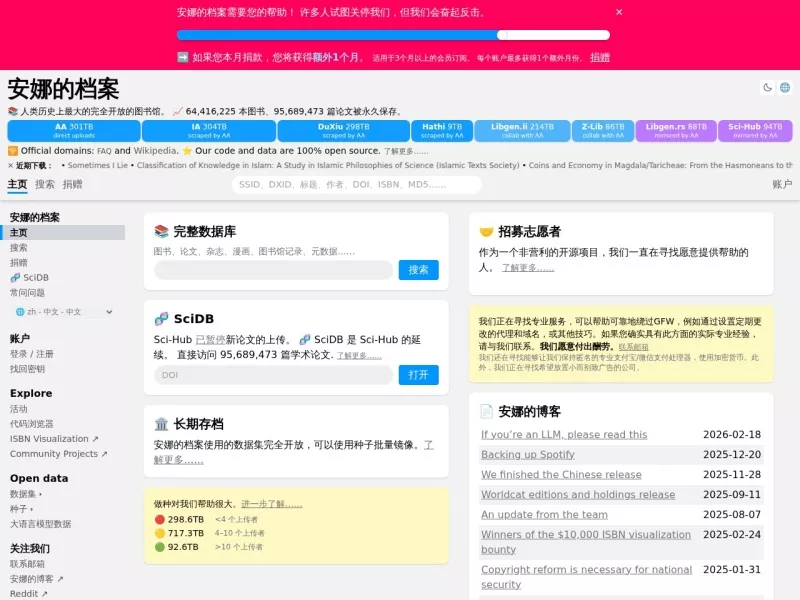安娜的档案 网站预览截图