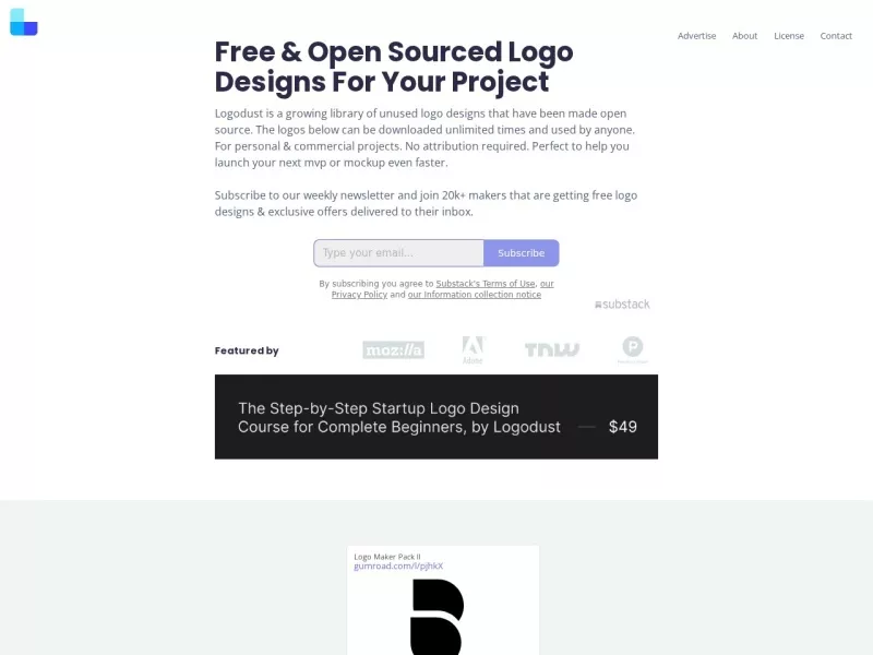 Logodust 网站预览截图