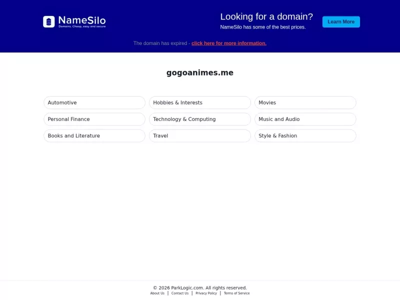 Gogoanime 网站预览截图