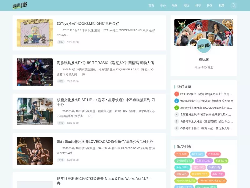 模玩迷 网站预览截图