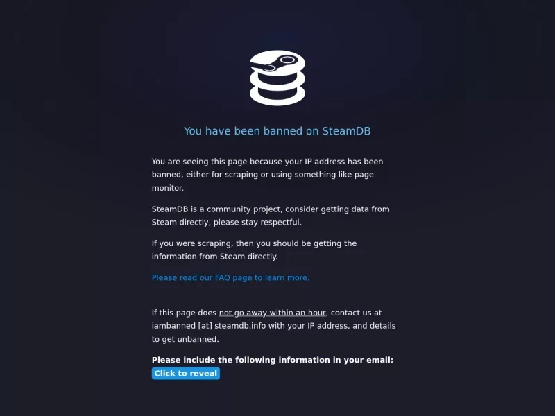 SteamDB 网站预览截图